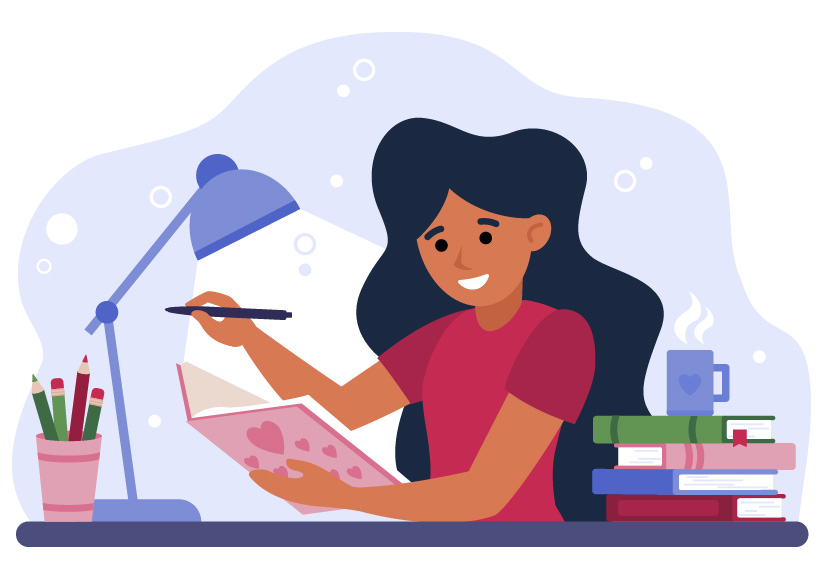 Imagen joven estudiando positivo 
