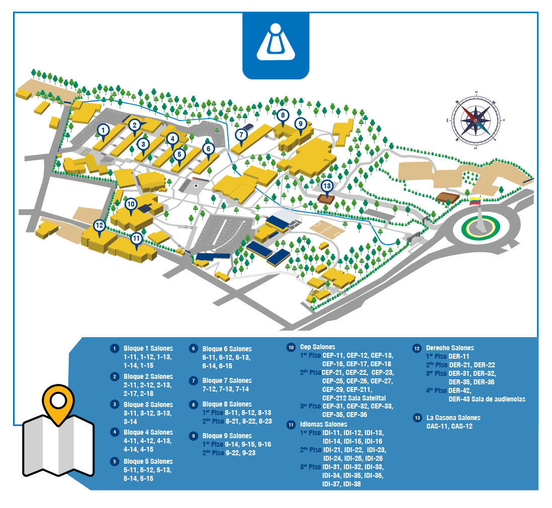 Imagen a manera de mapa para geolocalización de los salones de la Universidad de Ibagué