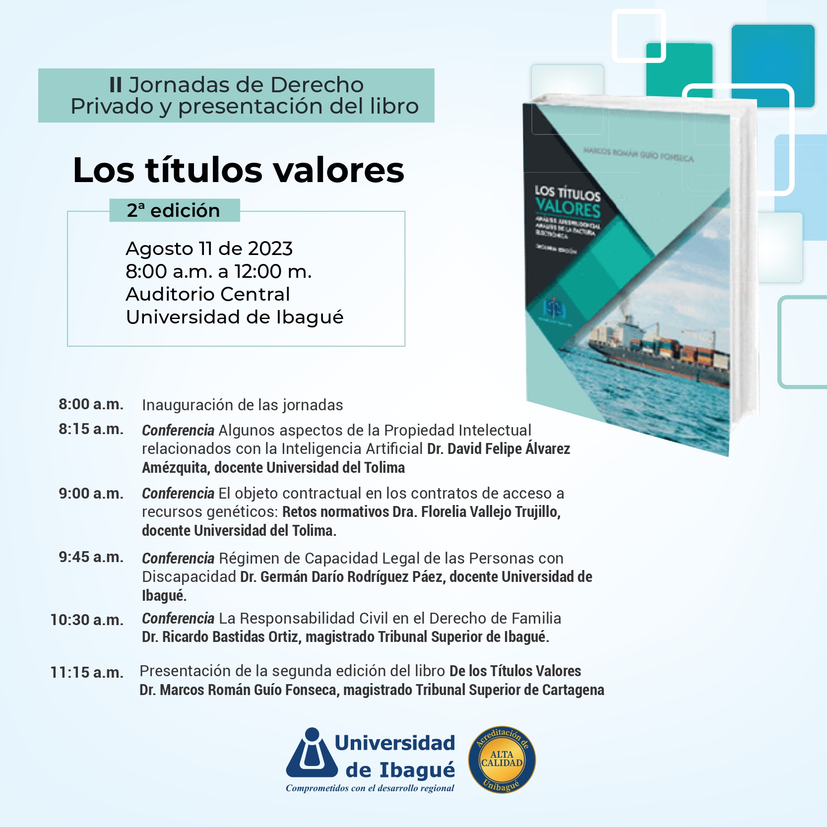II Jornadas de Derecho Privado y libro ‘Los títulos valores’